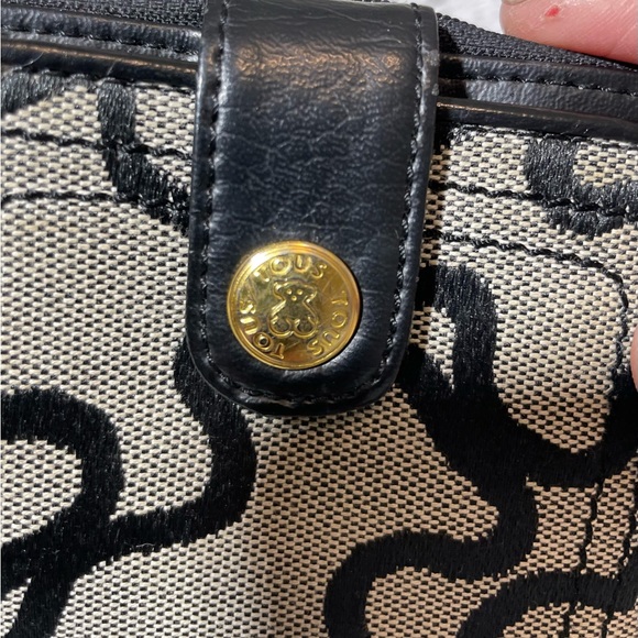 TOUS canvas and black leather trim wallet - Picture 2 of 7